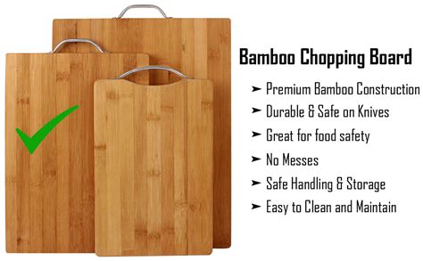 Buy HOKIPO Bamboo Wooden Chopping Board with Handle - Large - 34 x 24 x ...