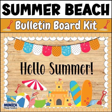 Hello Summer Beach Bulletin Board Kit May June Classroom Door Decor ...