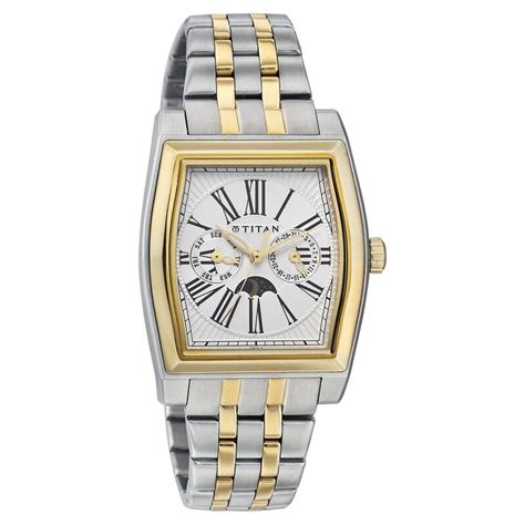 Buy Online Titan Quartz Multifunction with Moon Phase Silver Dial Watch ...
