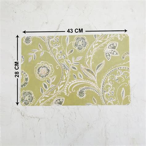 Buy Mandarin Blissful Green Printed Polypropylene Placemat - 28x43cm ...