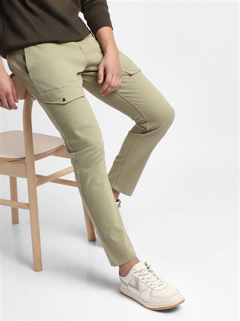 Buy Dennis Lingo Mens's Moss Green Solid Cargo Trousers Online – DENNIS ...
