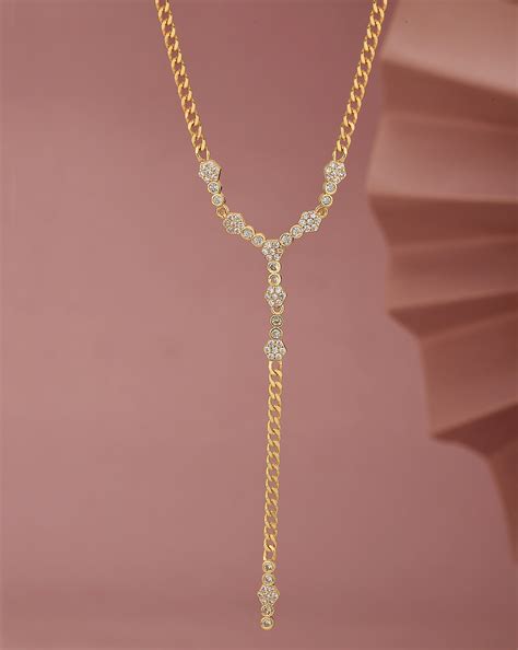 Premium Gold Plated CZ Lariat Necklace for women – Carlton London Online
