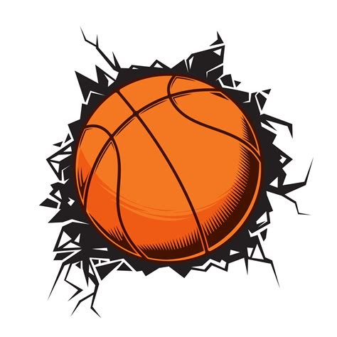 basketball cracked wall. basketball club graphic design logos or icons ...
