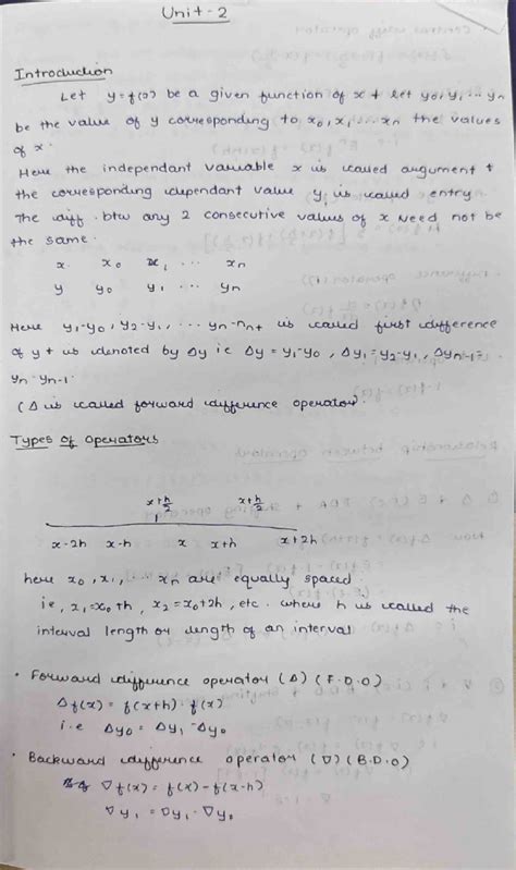 NMA Unit 2 Class Notes - Introduction Let be a given function of x let ...