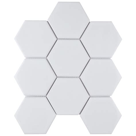 Merola Tile Metro Super 4 Hex Glossy White 10 X | Desertcart INDIA