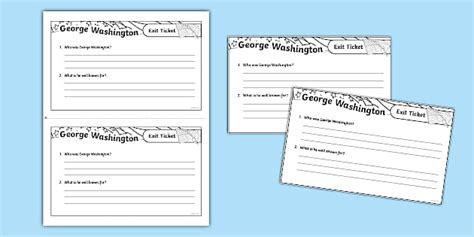 George Washington Exit Ticket for 3rd-5th Grade - Twinkl