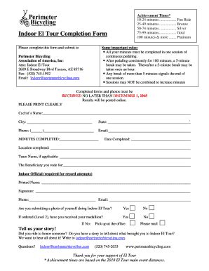Fillable Online Indoor El Tour Completion Form Fax Email Print - pdfFiller