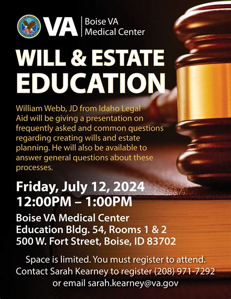 Will & Estate Education at Boise VA Medical Center - (DAV) Disabled American Veterans of Idaho