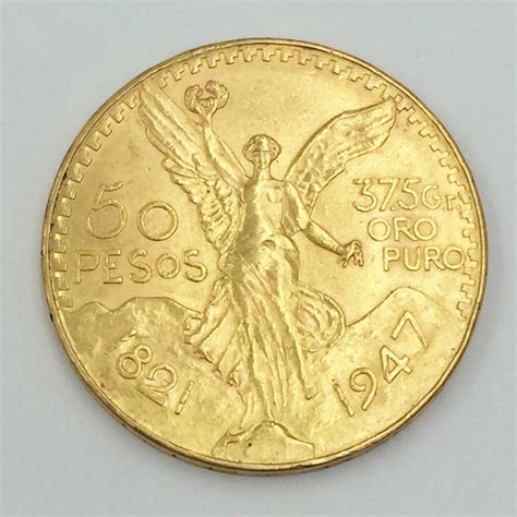 1821-1946 MEXICO GOLD 50 PESOS CENTENARIO MEXICAN COIN 37.5 GRAMS ORO ...