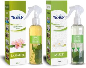TOBY JASMINE , MUSK AIR FRESHENER ,250 ml each ,pack of 2. Spray Price ...