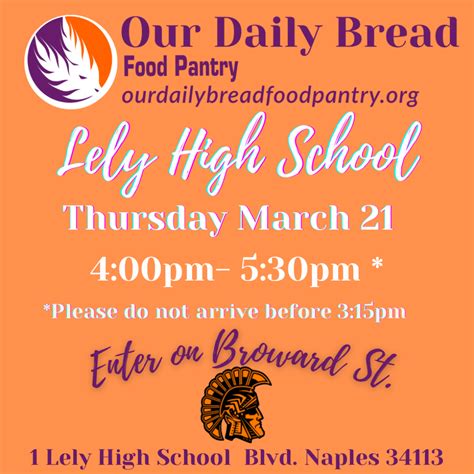 Thursday Food Pantry at Lely High School, Lely High School, Naples, 21 ...
