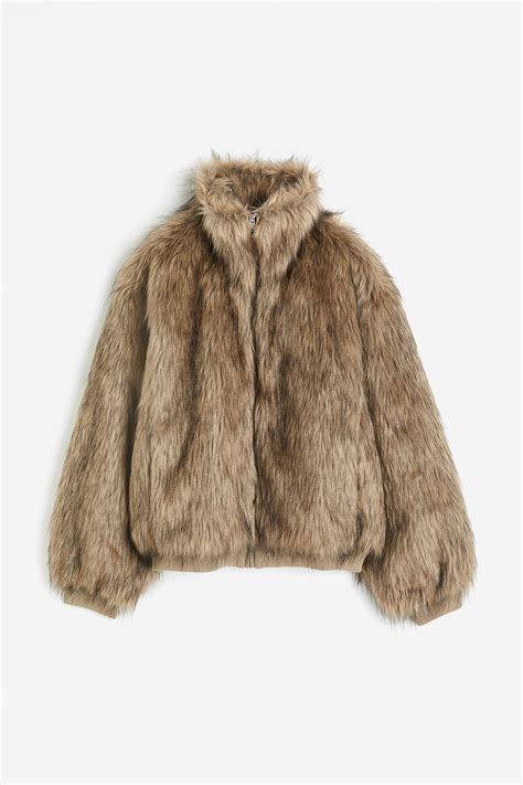 Fluffy jacket - Beige - Ladies | H&M IN