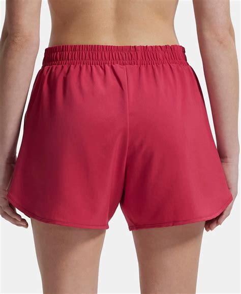 Buy Microfiber Elastane Double Layered Woven Fabric Regular Fit Shorts ...