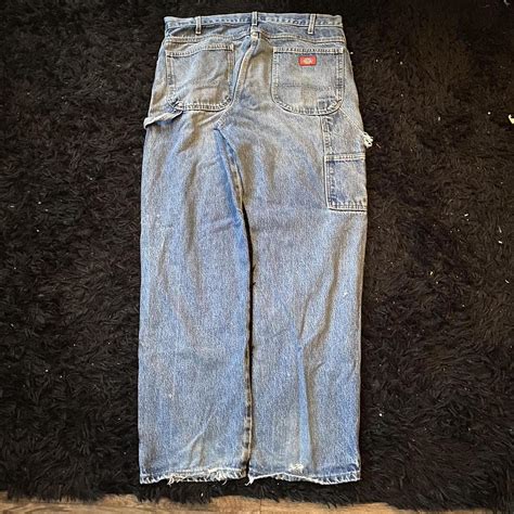 Vintage baggy Dickies carpenter jeans Size:36x32 Dm... - Depop