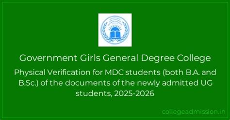 Government Girls General Degree College Physical Verification for MDC ...