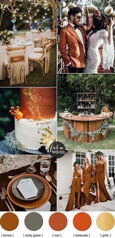 Terracotta Copper Fall Wedding Colors by Rust Terracotta And Green For Boho Fall Wedding Terracotta Copper Fall Wedding Colors