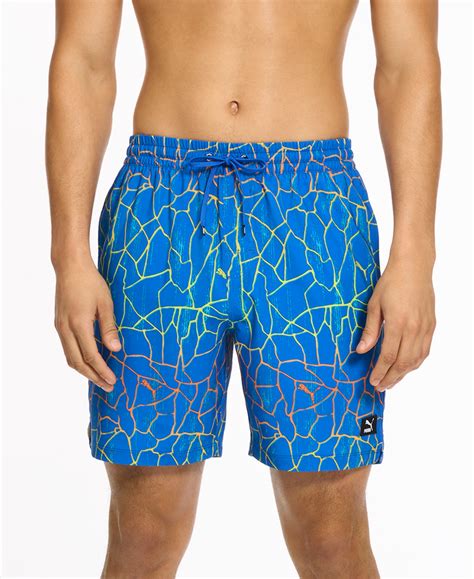 Puma Men's Swim Novelty 7" Swim Trunks In Blue | ModeSens
