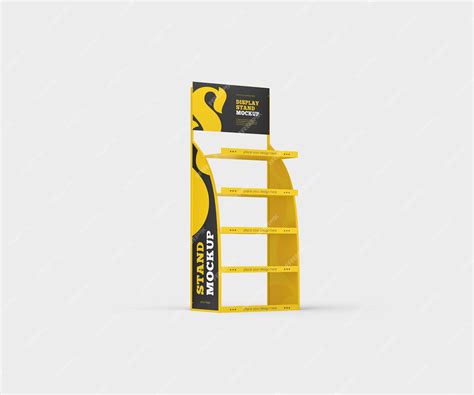 Premium PSD | Metallic display stand mockup psd template