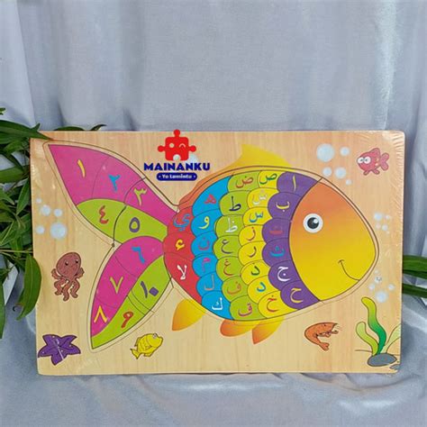 Jual Mainan Edukasi Anak Puzzle Huruf Hijaiyah Binatang Ikan - Kab ...