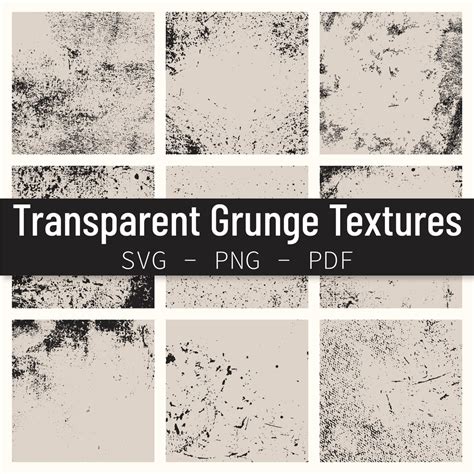 9 Vintage Transparent Background Texture, Brown Digital Paper Texture ...