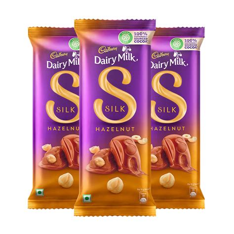 Cadbury Dairy Milk Silk Hazelnut Chocolate Bar, 143 g (Pack of 3 ...