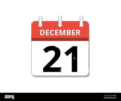 December, 21st calendar icon vector, concept of schedule, business and ...