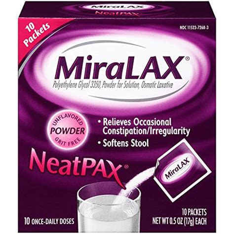 Buy MiraLAX Single Dose Sachets, 10 Count - 2 Boxes Online at Lowest ...