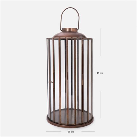 Shop Brown Antique Finish Metal Round Lantern - Large - at Best Price ...