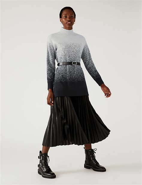 Soft Touch Ombre Funnel Neck Jumper