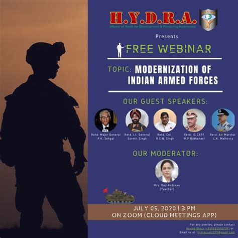 WEBINAR ON “THE MODERNIZATION OF THE INDIAN ARMED FORCES” BY H.Y.D.R.A ...