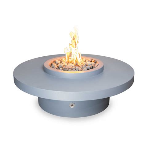 The Outdoor Plus Round Metal Coastline Powder Coat Fire Table - Fire ...