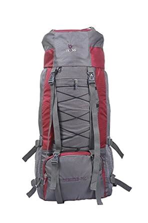 Buy TROMI Hiking Backpack Tourister 70L Gray&Wine Extra Large Light ...
