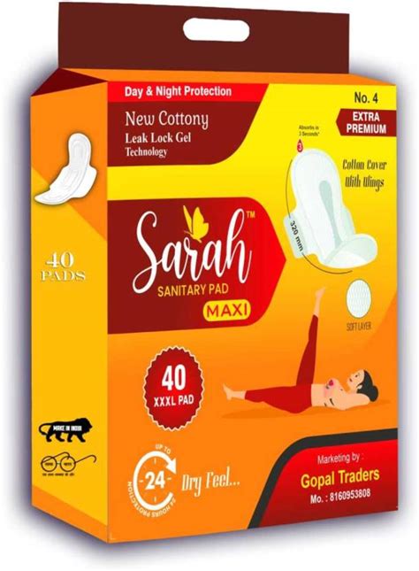 Sarah Soft & Rash Free XXXL Sanitary Pad, With 3 Seconds Absorption for ...