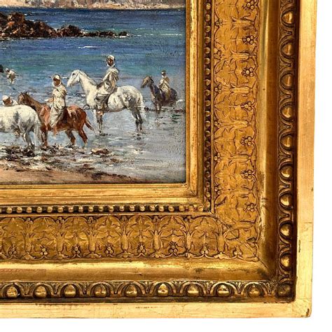 Victor Huguet - Pair of 19th Century Orientalist Realist Oil Paintings on Board For Sale at 1stDibs