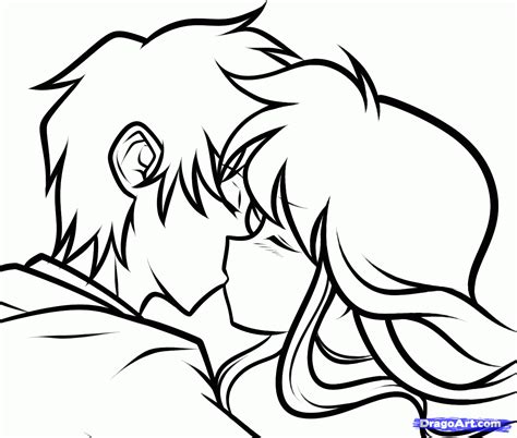 couple kissing drawing easy