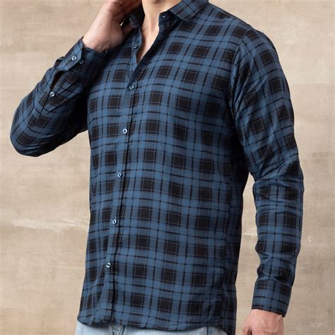 Buy Cotton Blue Check Shirt for Men Online - Filo Hevis