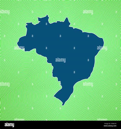 Brazil map icon. Country shape on radiant striped gradient background ...