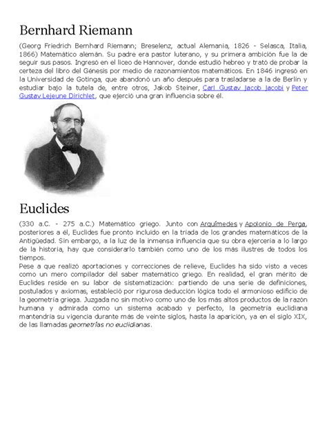 Biografias de matematicos - Bernhard Riemann (Georg Friedrich Bernhard ...