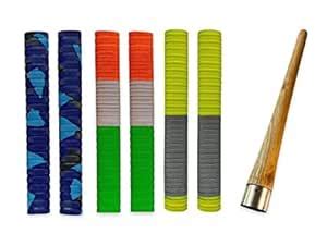 Buy Unique Sports Super-5 Cricket Bat Grips with 1 Wooden Grip Cone ...