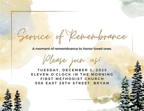 Service of Remembrance- Bryan Hospice Brazos Valley (Bryan, Tx), First ...