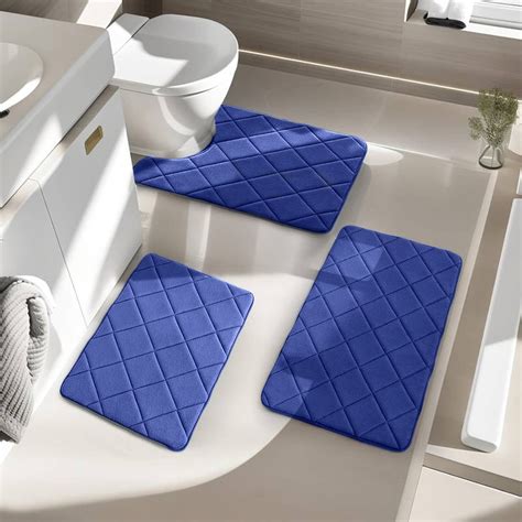 Bath Mats for Bathroom Floor Set of 3,Bathroom Rugs Set,Non Slip Memory ...