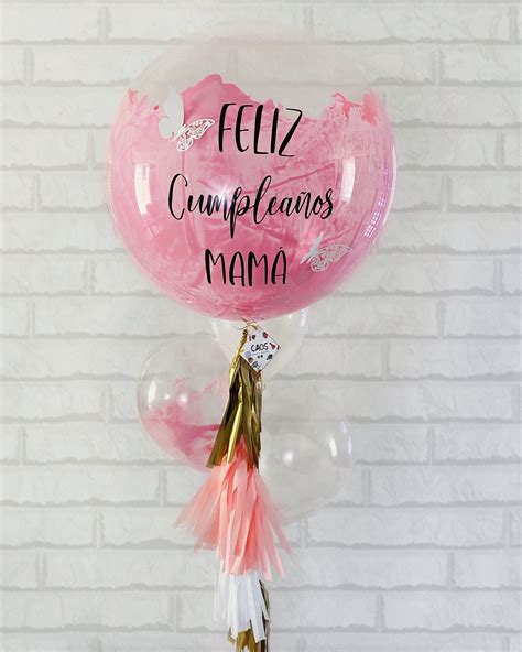 Feliz Cumpleaños Mamá 💖🦋 | Globos personalizados, Globos transparentes ...