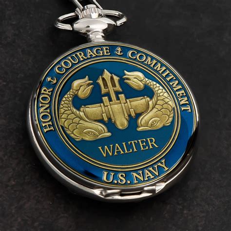Personalized US Navy Core Values - Custom 3D Effect Printed Pocket Wat