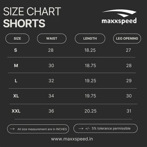 TYPICAL INDIAN SIZE CHART FOR REFERENCE (IN INCHES) – maxxspeed