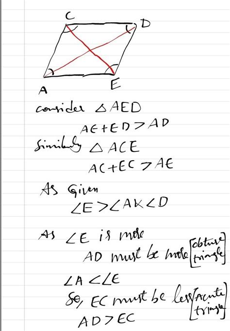 In the given figure angle E is greater than angle A and angle Is ...