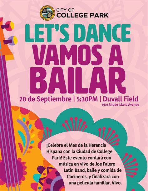Bailamos! - Let's Dance! | City of College Park, Maryland