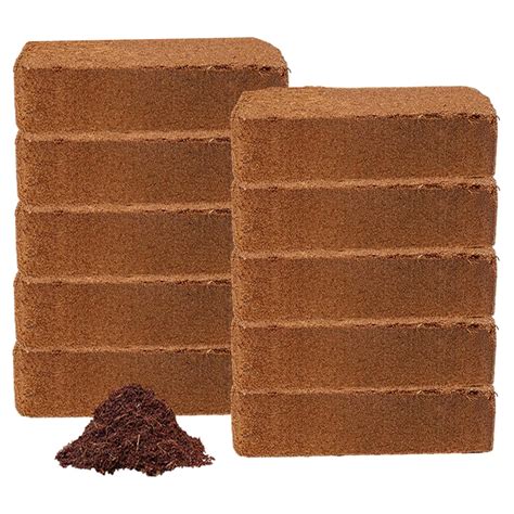 10 Pack Coco Coir Bricks for Plants - 100% Natural Organic Coconut Coir ...