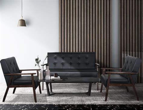 AODAILIHB Modern Wooden Leather 2-Seat Sofa, Sleek India | Ubuy