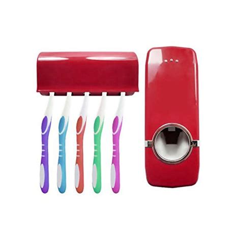 Buy Kitchen Bathroom Automatic Toothpaste Dispenser + 5 Toothbrush ...