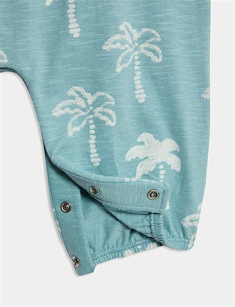 Buy Pure Cotton Palm Romper (0-3 Yrs) at Marks & Spencer